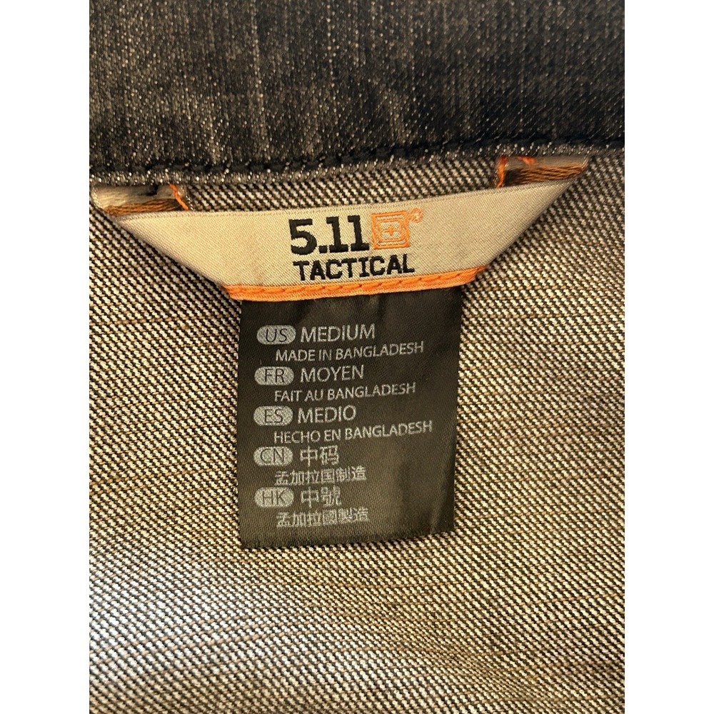 5.11 Tactical Women's Denim Jacket‎ Gray Size M Grunge Classic Biker Rock Chores - Picture 5 of 8